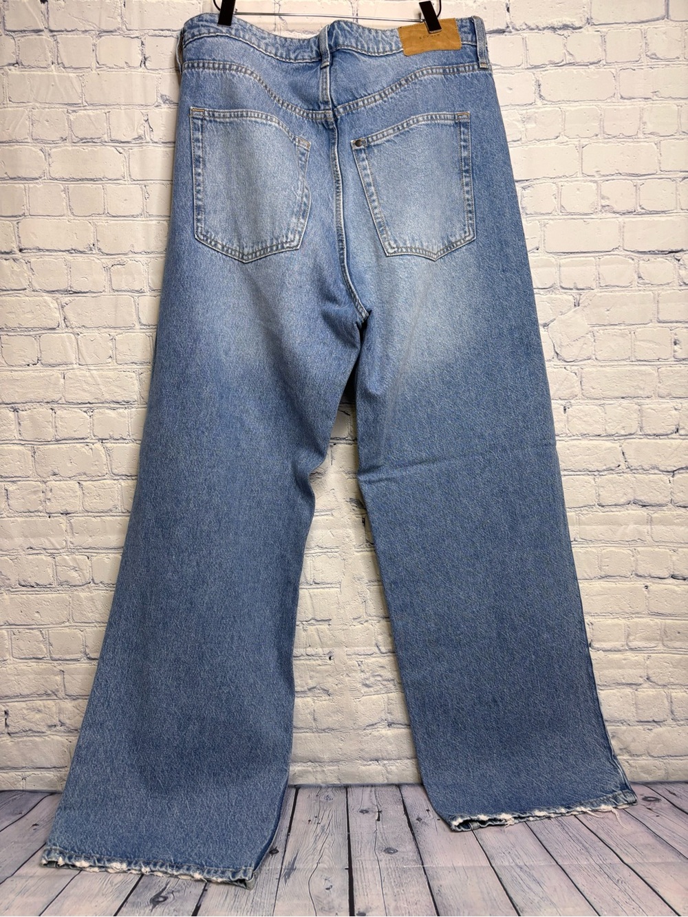 & Denim Wide Leg High Waist Boho Preppy Casual Classic Minimalist Jeans 14 - Picture 4 of 12